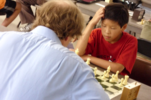 Cory Chen (far) in his win over John Anderson.